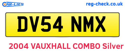DV54NMX are the vehicle registration plates.