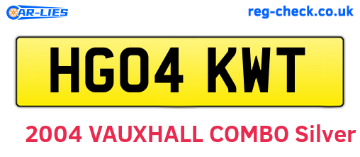 HG04KWT are the vehicle registration plates.