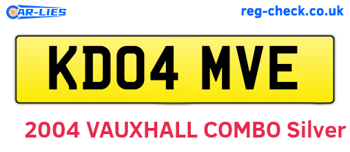 KD04MVE are the vehicle registration plates.