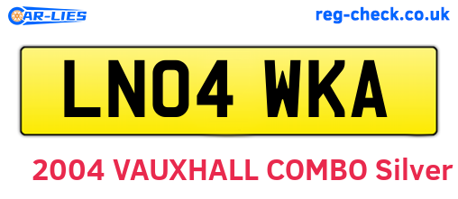 LN04WKA are the vehicle registration plates.