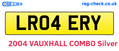 LR04ERY are the vehicle registration plates.