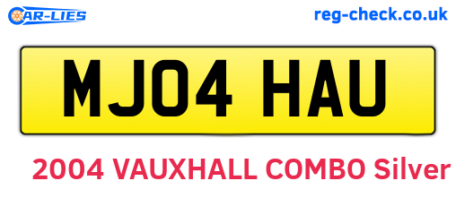 MJ04HAU are the vehicle registration plates.