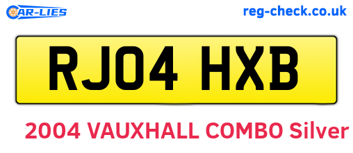 RJ04HXB are the vehicle registration plates.