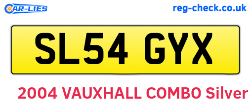 SL54GYX are the vehicle registration plates.
