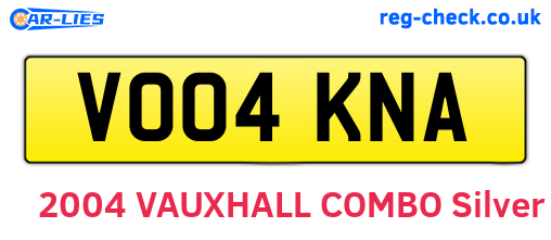 VO04KNA are the vehicle registration plates.