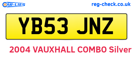 YB53JNZ are the vehicle registration plates.