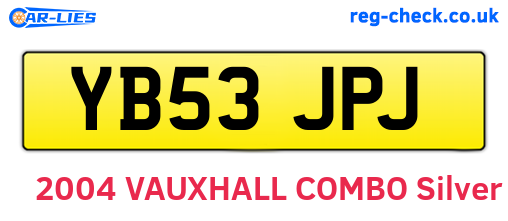 YB53JPJ are the vehicle registration plates.