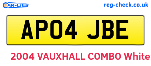 AP04JBE are the vehicle registration plates.
