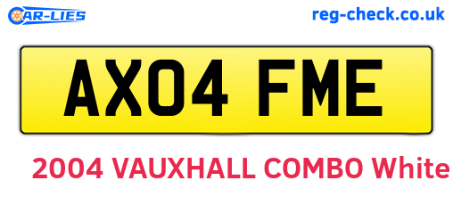 AX04FME are the vehicle registration plates.