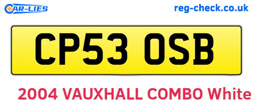 CP53OSB are the vehicle registration plates.