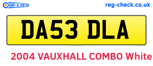 DA53DLA are the vehicle registration plates.
