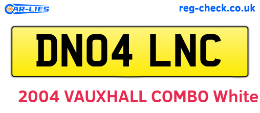 DN04LNC are the vehicle registration plates.