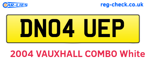 DN04UEP are the vehicle registration plates.