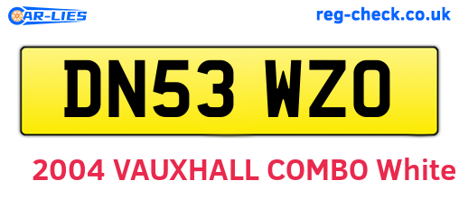 DN53WZO are the vehicle registration plates.