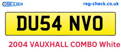 DU54NVO are the vehicle registration plates.