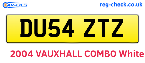 DU54ZTZ are the vehicle registration plates.