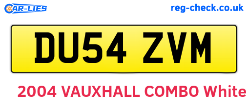 DU54ZVM are the vehicle registration plates.