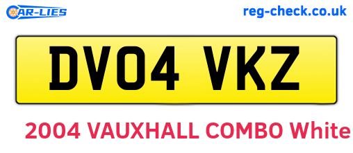 DV04VKZ are the vehicle registration plates.