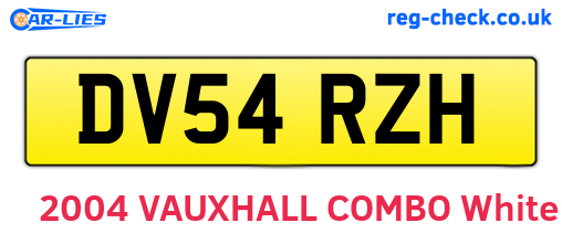 DV54RZH are the vehicle registration plates.