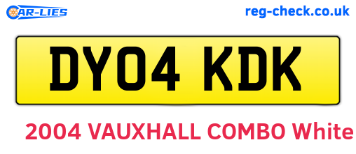 DY04KDK are the vehicle registration plates.