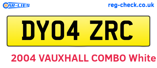 DY04ZRC are the vehicle registration plates.