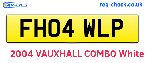 FH04WLP are the vehicle registration plates.