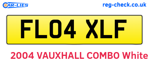 FL04XLF are the vehicle registration plates.