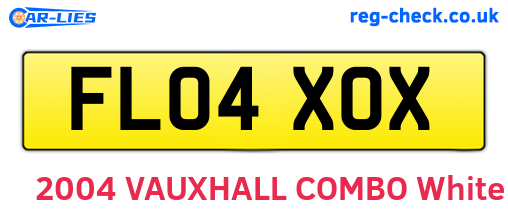 FL04XOX are the vehicle registration plates.