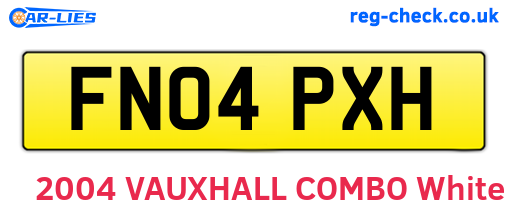 FN04PXH are the vehicle registration plates.