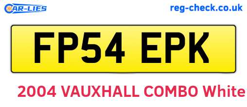 FP54EPK are the vehicle registration plates.