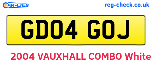 GD04GOJ are the vehicle registration plates.