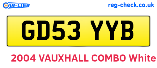 GD53YYB are the vehicle registration plates.