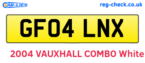 GF04LNX are the vehicle registration plates.
