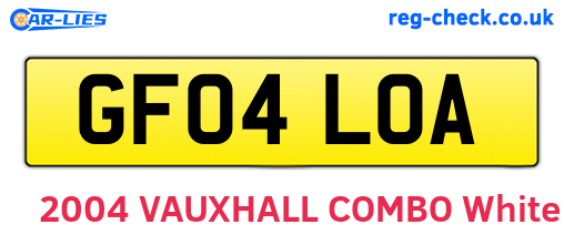 GF04LOA are the vehicle registration plates.