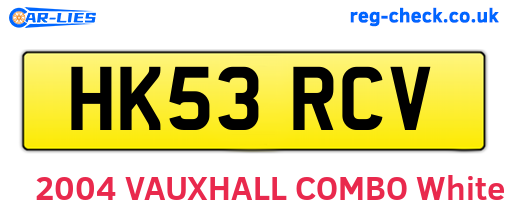 HK53RCV are the vehicle registration plates.