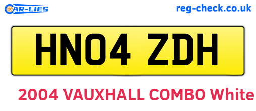 HN04ZDH are the vehicle registration plates.