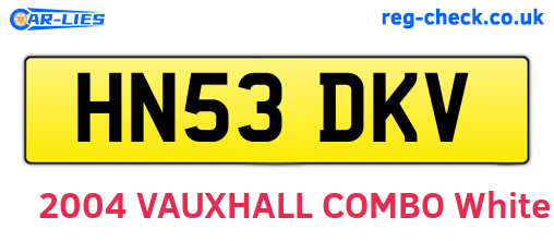 HN53DKV are the vehicle registration plates.