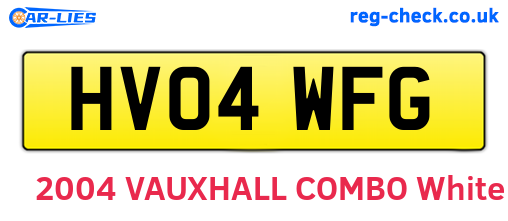 HV04WFG are the vehicle registration plates.