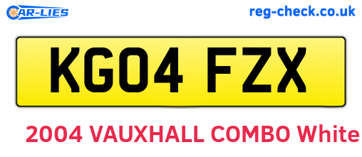 KG04FZX are the vehicle registration plates.
