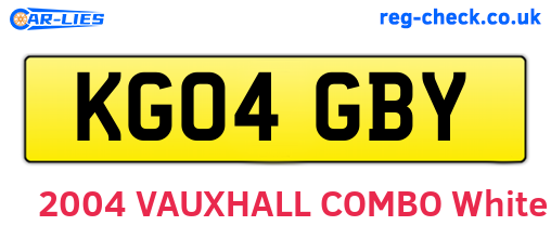 KG04GBY are the vehicle registration plates.