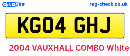 KG04GHJ are the vehicle registration plates.