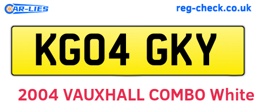 KG04GKY are the vehicle registration plates.