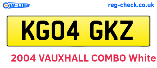 KG04GKZ are the vehicle registration plates.