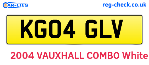 KG04GLV are the vehicle registration plates.