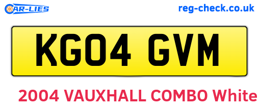 KG04GVM are the vehicle registration plates.