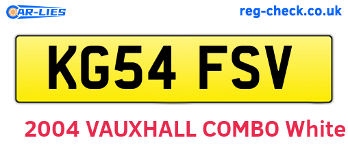 KG54FSV are the vehicle registration plates.