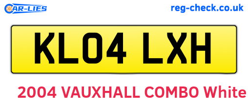 KL04LXH are the vehicle registration plates.