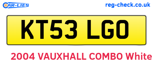 KT53LGO are the vehicle registration plates.