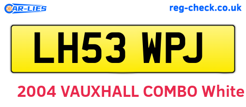 LH53WPJ are the vehicle registration plates.