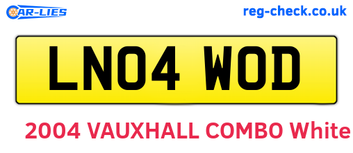 LN04WOD are the vehicle registration plates.